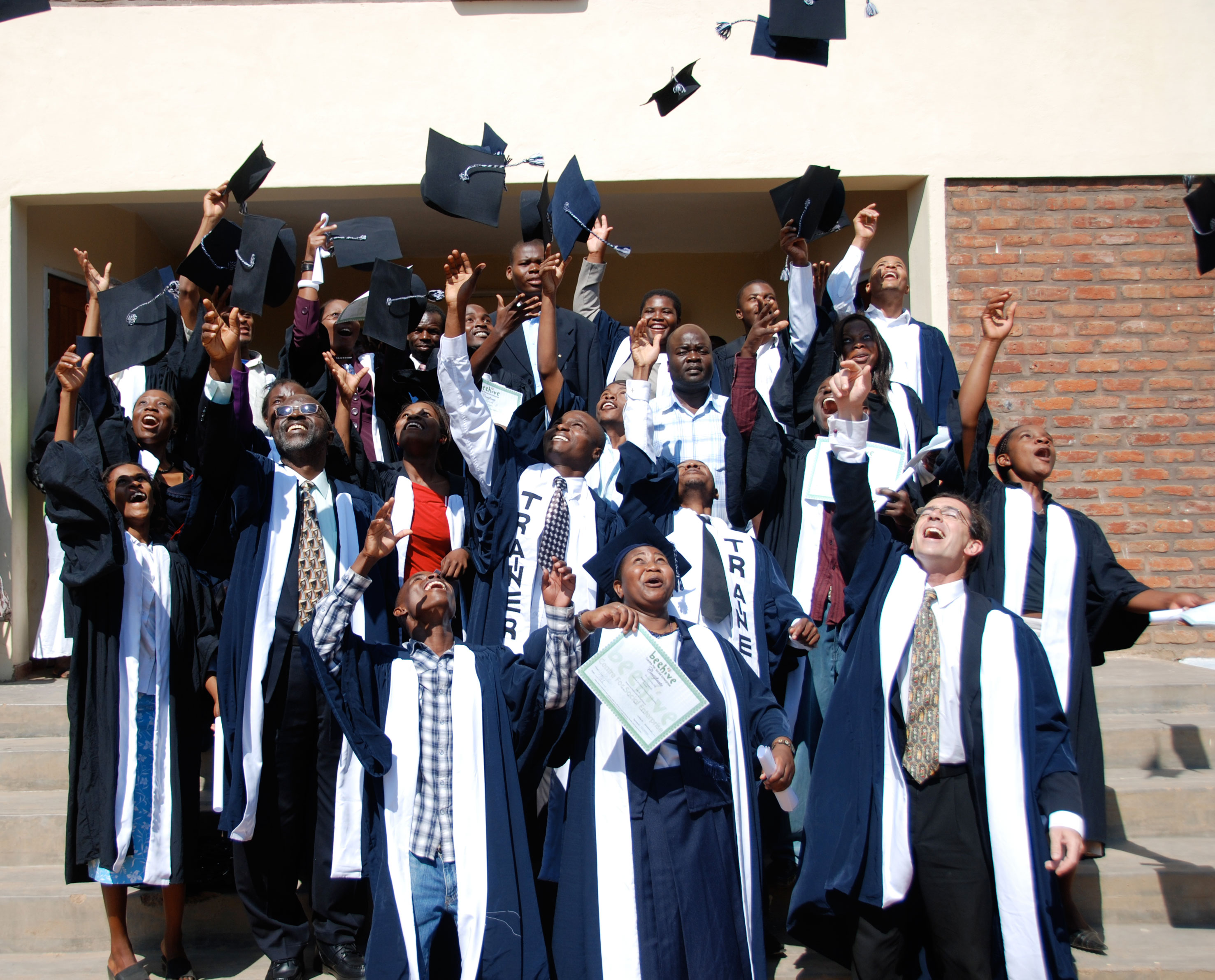 Hats off! Happy graduates