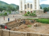 Getting ready to build outside the Church