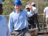 Volunteer engineer checks the site